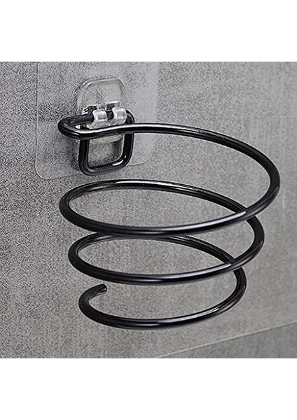 Metrashop Banyo Güçlü Yapışkanlı Siyah Fön Makinesi Askısı Saç Kurutma Makinesi Tutacağı Yapışkanlı
