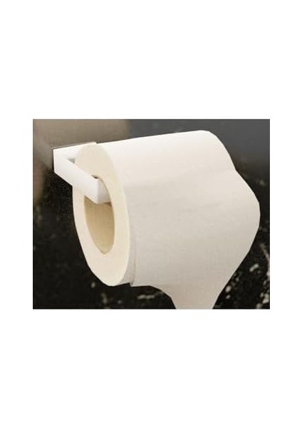 Metrashop Metal Beyaz Yapışkanlı Tuvalet Kağıtlık, Yapışkanlı Wc Kağıtlık, Tuvalet Kağıdı Askısı 3m Yapışkanlı Tasarım