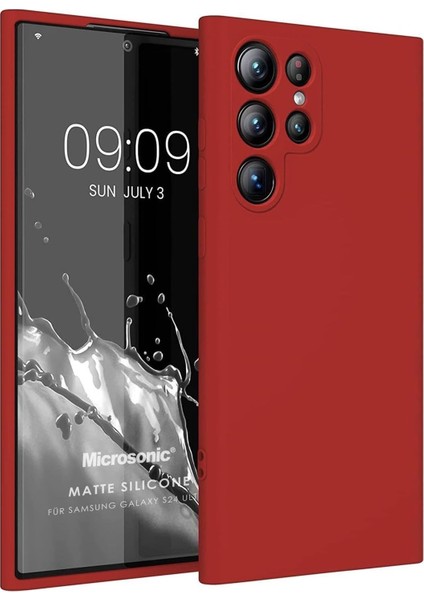 Matte Silicone Samsung Galaxy S24 Ultra Için Kılıf Kırmızı [Samsung Galaxy S24 Ultra ile Uyumlu Kılıf - Kırmızı]