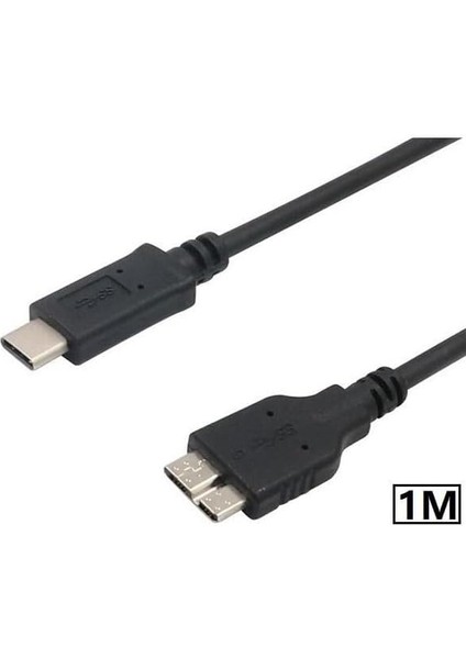 Metrashop USB Type C To Micro USB 3.0 Taşınabilir HDD Hard Disk Kablosu 1m (1 Metre)