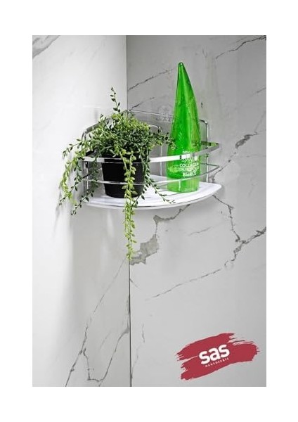 Metrashop Haus Yapışkanlı Ömür Boyu Paslanmaz Kristal Ayarlanabilir Raf Banyo Düzenleyici Şampuanlık Lk-01 Kb fiyatları
