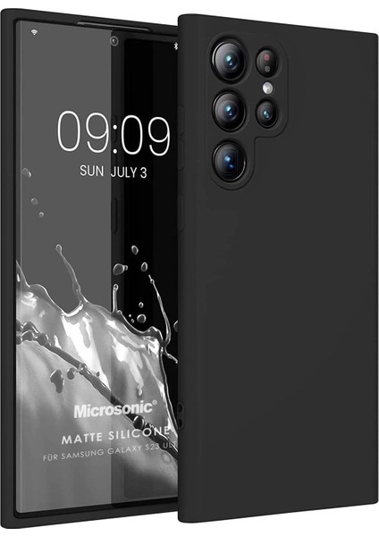 Matte Silicone Samsung Galaxy S23 Ultra Için Kılıf Siyah [Samsung Galaxy S23 Ultra ile Uyumlu Kılıf - Siyah]