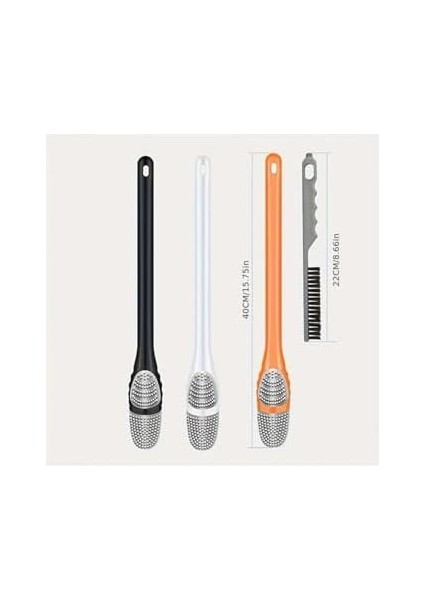 Metrashop Silikon Tuvalet Klozet Detay Temizleme ve Ince Detay Fırçası 2'li Set