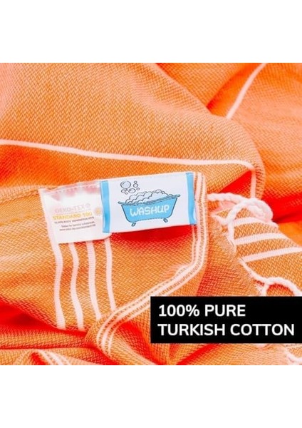 Metrashop Pamuk Extra Large (90 x 180 Cm) Peştemal Plaj Havlusu, Oeko-Tex Sertifikalı, Süper Yumuşak Deniz Havlusu, Hafif, Kum Tutmaz, Yıkanmış, Hızlı Kurur(2'li Set-Mercan_koyu Gri)