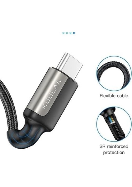 Metrashop Type C Type-C Pd 60W Qc 4.0 Hızlı Şarj ve Data Kablosu Siyah