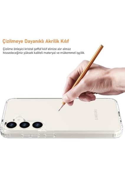 Labs Samsung Galaxy S24 Plus ile Uyumlu (6.7 Inç) Air Hybrid Darbe Emici Tpu + Pc Şeffaf Kılıf