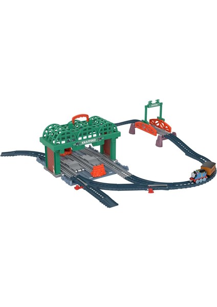 Metrashop & Friends Thomas ve Arkadaşları Knapford Istasyonu Tren Seti, 2'si 1 Arada Pist Oyun Seti ve Saklama Kutusu, Okul Öncesi Çağdaki 3 Yaş ve Üzeri Çocuklar Için