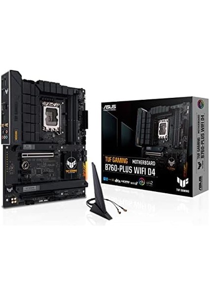 Metrashop Tuf Gamıng B760-PLUS Wıfı D4 Intel B760 LGA1700 Ddr4 5333 Dp HDMI 3x M2 Usb3.2 Ax Wifi + Bt 2.5gbit Lan Atx 128GB A Kadar Ram Desteği, 5x Tuf Protectıon Iıı