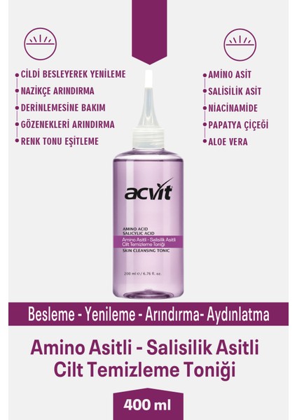 Amino Asitli - Salisilik Asitli Cilt Temizleme Toniği 200 ml fiyatları