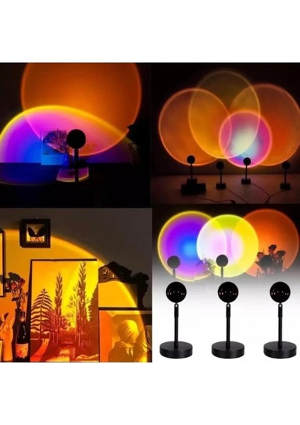Metrashop Ape Gün Batımı Projektör Masa ve Gece Lambası Sunset Lamp Dekoratif Işık Vk-Sunset V-1908781084