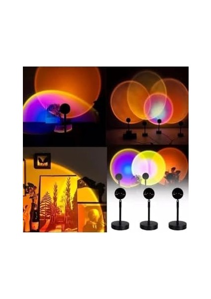 Metrashop Ape Gün Batımı Projektör Masa ve Gece Lambası Sunset Lamp Dekoratif Işık Vk-Sunset V-1908781084