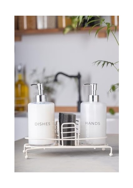Metrashop Novy Standlı 2'li Sıvı Sabunluk (White)
