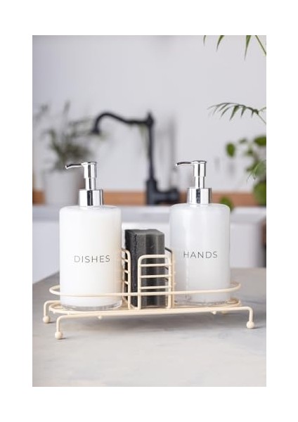Metrashop Novy Standlı 2'li Sıvı Sabunluk (White)