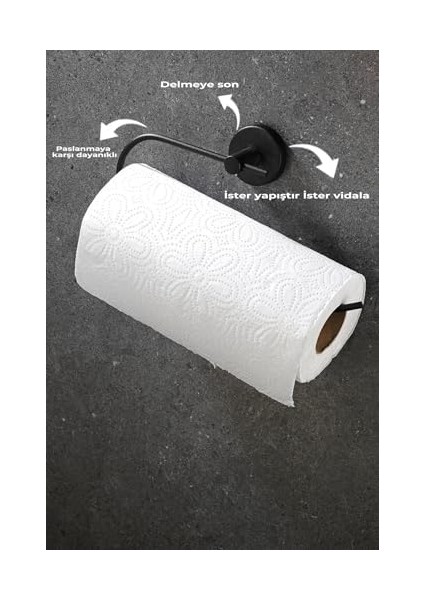 Metrashop Haus Kağıt Havluluk Açık Solo Kağıtlık Siyah S-113