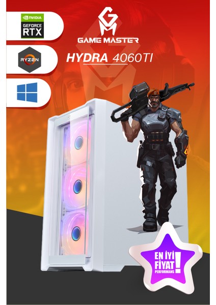 Hydra 4060TI Ryzen 7 5700X Cpu 32GB 3200 Mhz Ram 1tb M.2 SSD RTX4060TI Sıvı Soğutuculu Gamin Pc fiyatları