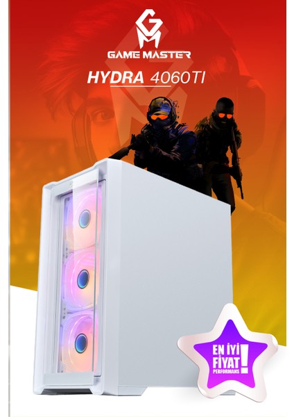 Hydra 4060TI Ryzen 7 5700X Cpu 32GB 3200 Mhz Ram 1tb M.2 SSD RTX4060TI Sıvı Soğutuculu Gamin Pc fırsatları