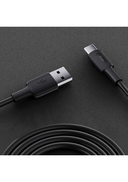 Metrashop 12W Usb-A To Type-C Silikon Hızlı Şarj ve Data Kablosu Siyah 2 Metre