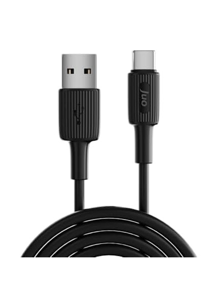 Metrashop 12W Usb-A To Type-C Silikon Hızlı Şarj ve Data Kablosu Siyah 2 Metre