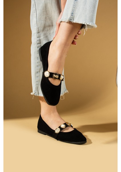 Inci Detaylı Tek Bantlı Rahat Taban Kadın Babet 81-160-25SÜET fiyatları