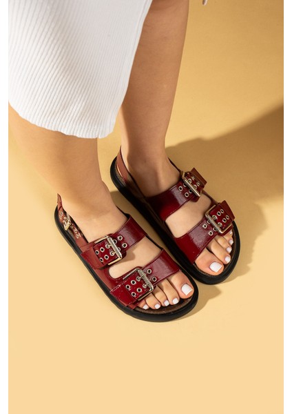 3 Ayarlanabilir Tokalı Rahat Kalıp Kadın Terlik 024-1003-25RUGAN