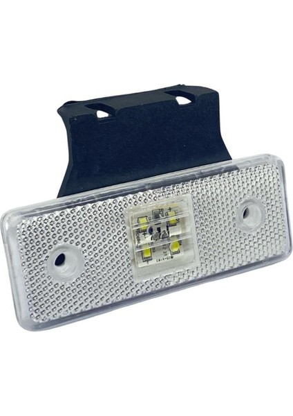 24V Yan Sinyal Lambası Dorse Side Marker Braketli (4 Ledli) Beyaz