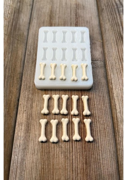 Kemik Mini On Beşli Silikon Mum Kalıbı