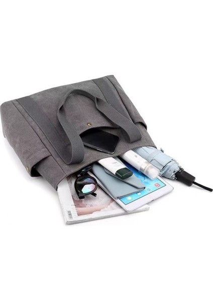 Büyük Kapasiteli Kanvas Omuz Ve Laptop Tote Çantası modelleri