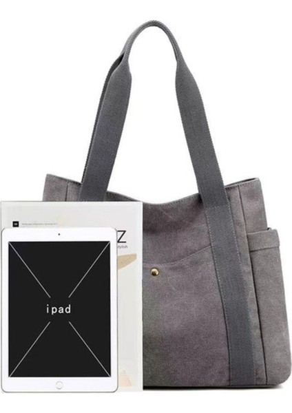Büyük Kapasiteli Kanvas Omuz Ve Laptop Tote Çantası fırsatları