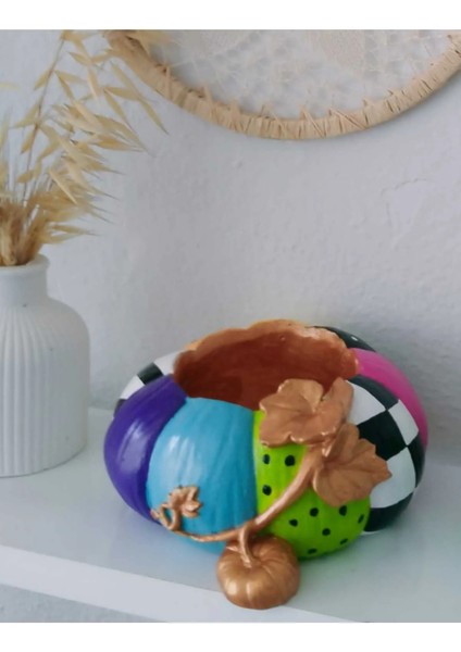 Sanatsal Dekor Saksı...renkli Saksı...kabak Saksı..moda Saksı