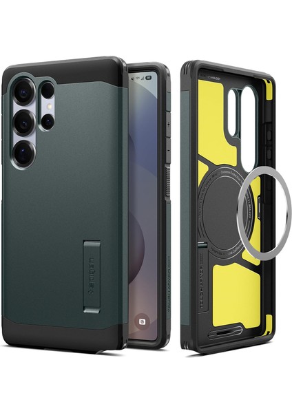 Samsung Galaxy S25 Ultra Kılıf Tough Armor Aı Magfit Özellikli Abyss Green - ACS08966
