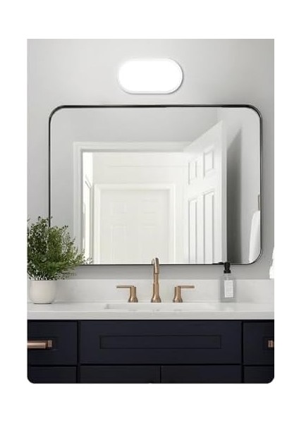 Metrashop 20W Oval Beyaz LED Nem Su Geçirmez Banyo Bahçe Balkon Tavan Duvar Lambası 6500K Beyaz Işık IP65 Dış Mekan Kullanıma Uygun fiyatları