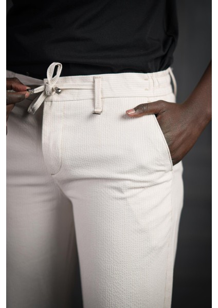 Slimfit Beli Lastikli ve Iplikli Likralı Çizgili Jogger Pantolon indirimleri