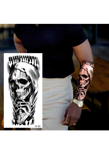 Gerçekci Kurukafa Desenli Geçici Dövme Tattoo