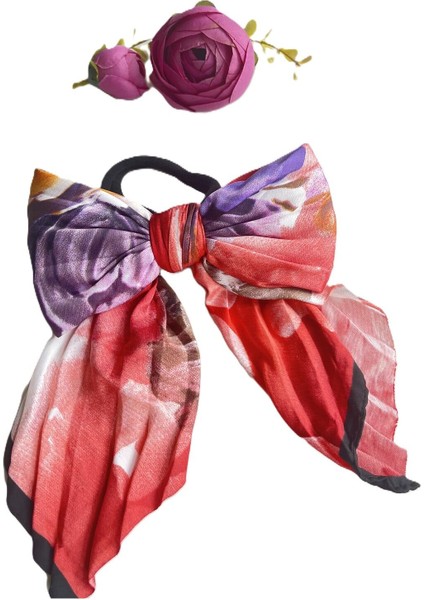 Saten Fiyonklu Retro Lastik Toka