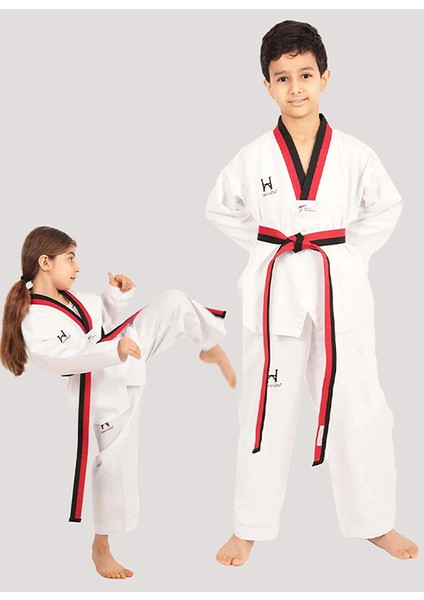 Taekwondo / Tekvando Elbisesi Fitilli Pum Yaka Dobok