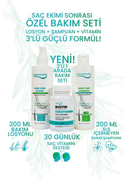 Argan Yağı Şampuan 300 ml - Panthenol Losyon 175 ml - Biotin Kapsül 30 Adet