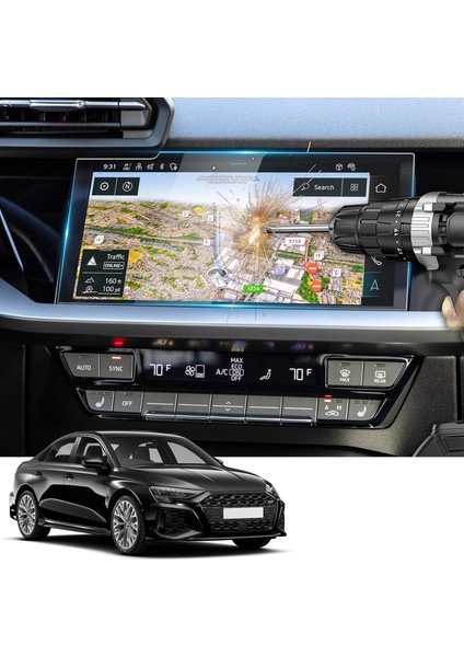 Audi Rs3 2021-2024 Model 10.1 Inç Multimedya Navigasyon Uyumlu 9h Nano Ekran Koruyucu