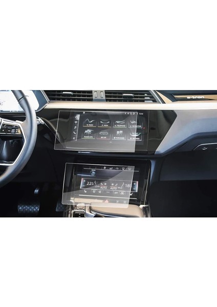 Audi Q8 2019-2024 Model Alt Üst Multimedya ve Kontrol Paneli Uyumlu 9h Nano Ekran Koruyucu