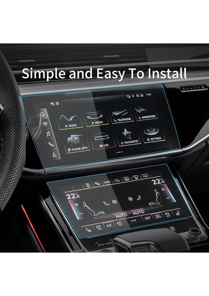 Audi S8 2023-2024 Model Alt Üst Multimedya ve Kontrol Paneli Uyumlu 9h Nano Ekran Koruyucu