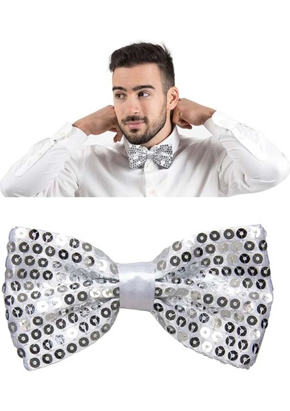 Gümüş Payetli Pullu Papyon