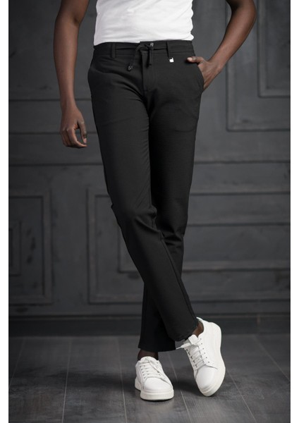 Slimfit Beli Lastikli ve Iplikli Likralı Gofre Kumaş Jogger Pantolon fırsatları