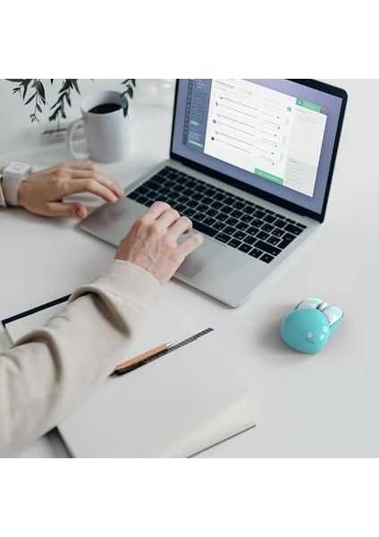 Mofii Wireless Mouse Renkli Tavşan Tasarım Kablosuz Sessiz Bilgisayar Notebook Laptop Için Fare USB Nano Receiver Mouse Tak Çalıştır 9.2cm x 6cm (Turkuaz)