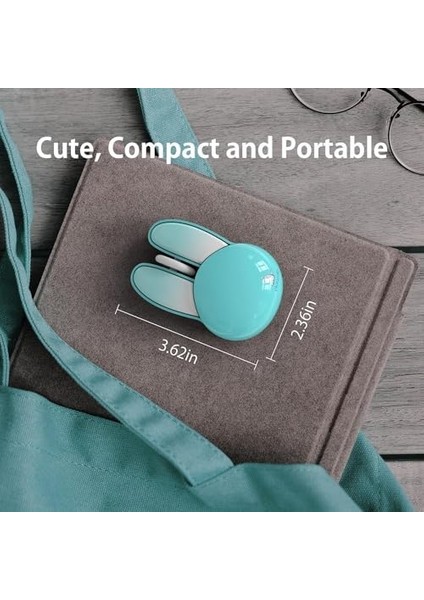 Mofii Wireless Mouse Renkli Tavşan Tasarım Kablosuz Sessiz Bilgisayar Notebook Laptop Için Fare USB Nano Receiver Mouse Tak Çalıştır 9.2cm x 6cm (Turkuaz)