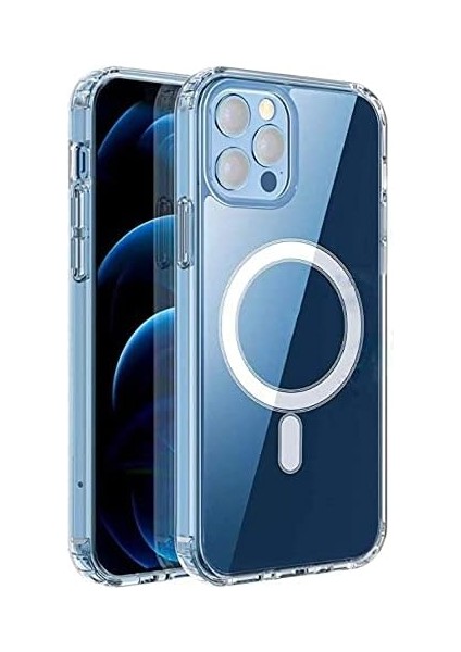 Trend Apple iPhone 14 Için Magsafe Özellikli Çok Şık Şeffaf Kılıf Kristal Full Koruma