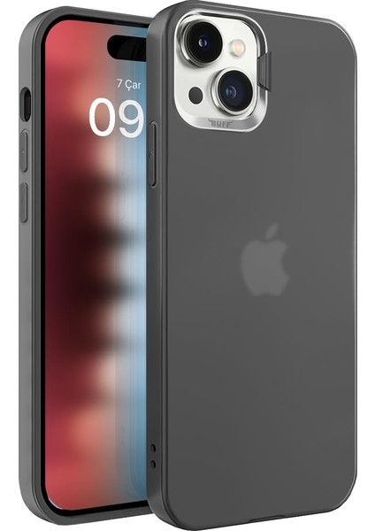 Labs Apple iPhone 15 ile Uyumlu New Corner Kamera Kapaklı Standlı Kılıf (Siyah)