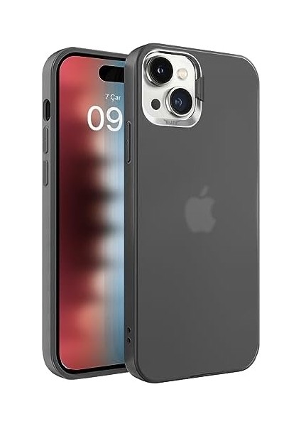 Labs Apple iPhone 15 ile Uyumlu New Corner Kamera Kapaklı Standlı Kılıf (Siyah)