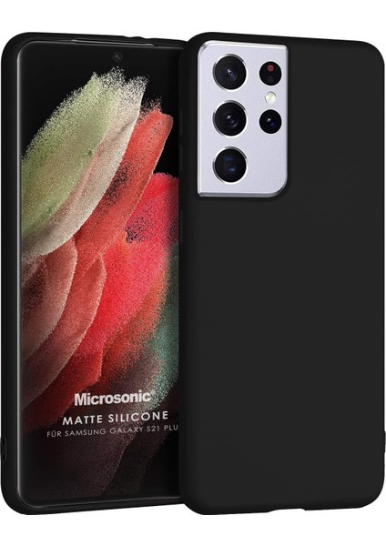 Matte Silicone Samsung Galaxy S21 Ultra Için Kılıf Siyah [Samsung Galaxy S21 Ultra ile Uyumlu Kılıf - Siyah]