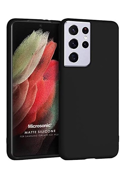 Matte Silicone Samsung Galaxy S21 Ultra Için Kılıf Siyah [Samsung Galaxy S21 Ultra ile Uyumlu Kılıf - Siyah]