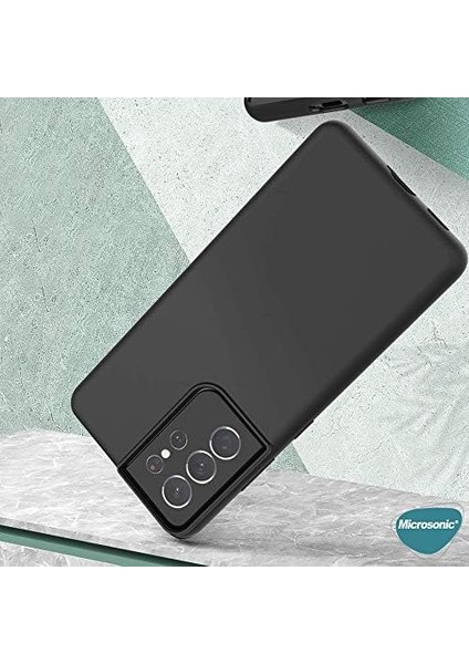 Matte Silicone Samsung Galaxy S21 Ultra Için Kılıf Siyah [Samsung Galaxy S21 Ultra ile Uyumlu Kılıf - Siyah]