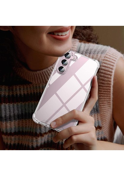 Samsung Galaxy S24 Fe (Fan Edition) Uyumlu Kenar ve Darbe Korumalı Anti Shock Darbe Emici Şeffaf Silikon Tpu Clear Kılıf Transparent